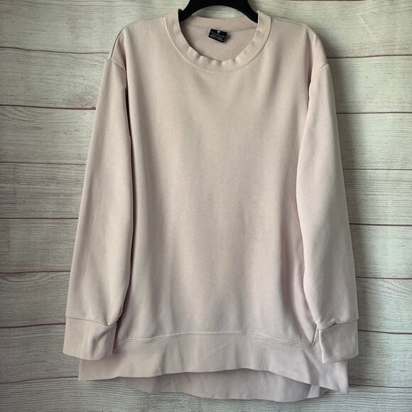 Nike Dri-Fit Light Pink Sweatshirt Oversized Crewneck Pullover Size XL - Picture 1 of 16
